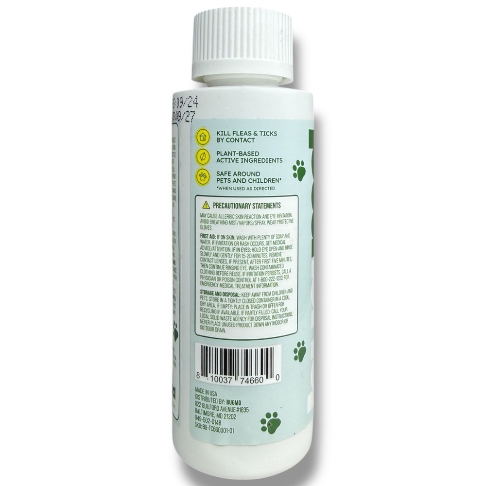 BugMD Pets Flea + Tick Concentrate Essential Oil‎ For Dogs 3.7oz EXP 9/27 - Picture 2 of 7
